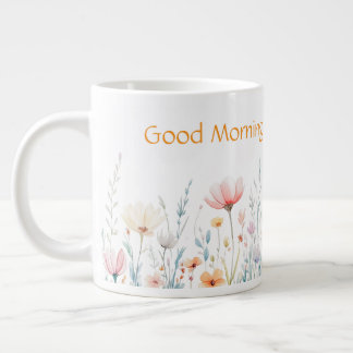 Personalisierte Kaffeetasse floral Jumbo-Tasse