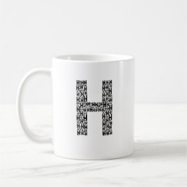 Personalisierte Kaffeetasse mit anfänglichem H als