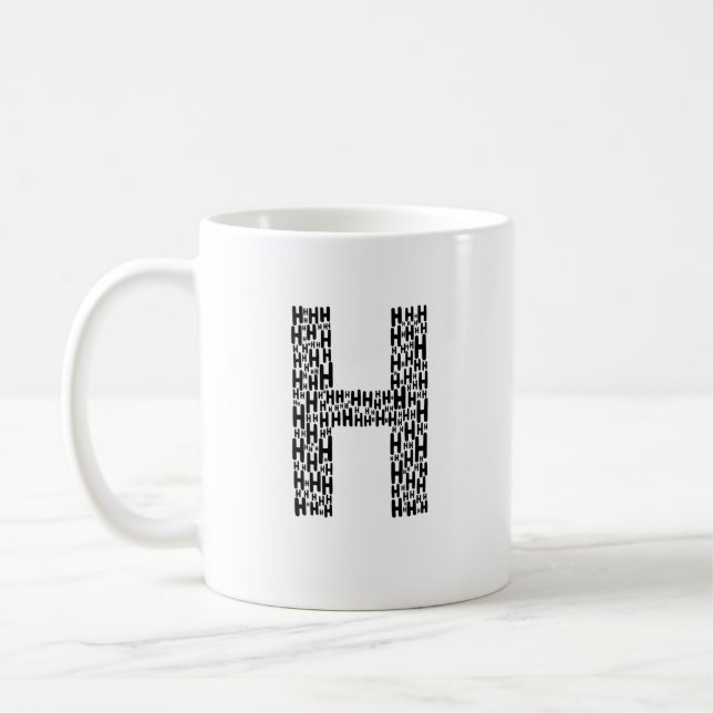 Personalisierte Kaffeetasse mit anfänglichem H als (Links)