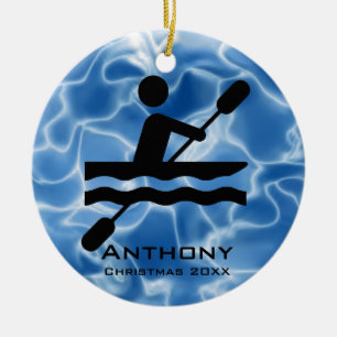 Personalisierte Kajakschmuck Keramik Ornament