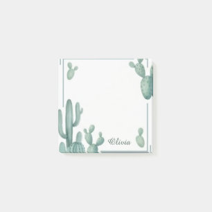 Personalisierte Kaktus-Aquarell-Haftnotizen Post-it Klebezettel