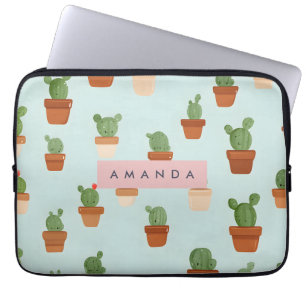 Personalisierte Kaktus mit Terracotta Pots Laptopschutzhülle