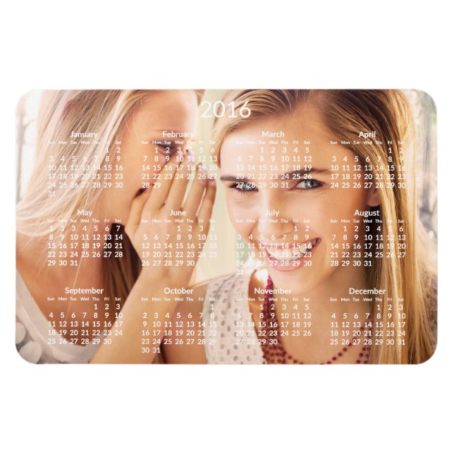personalisierte Kalender 2016 Große flexible Magne Magnet (Horizontal)
