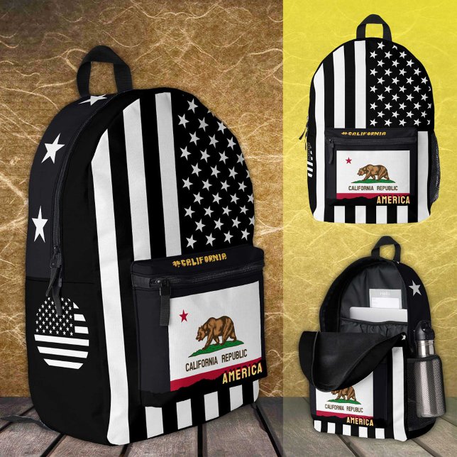 Personalisierte kalifornische Flaggentasche, ameri Bedruckter Rucksack (Von Creator hochgeladen)