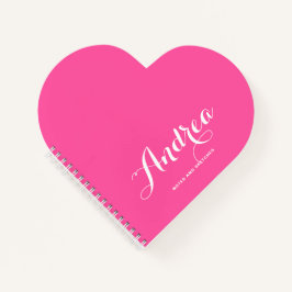Personalisierte Kalligrafie-Skripte in Hot Pink Notizbuch