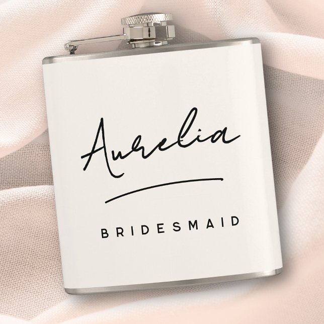 Personalisierte Kalligraphie Name Ivory Bacheloret Flachmann (Von Creator hochgeladen)