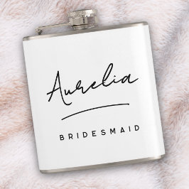 Personalisierte Kalligraphie Name Pink Bachelorett Flachmann