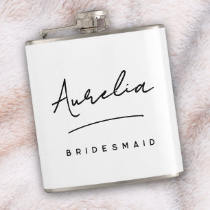 Personalisierte Kalligraphie Name Pink Bachelorett Flachmann