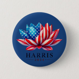 Personalisierte Kamala Harris Blume Amerika Button