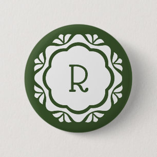 Personalisierte Kamm-Muschel-Schneeflocke-Initiale Button