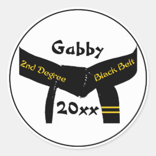 Personalisierte Kampfkunst 2. Grad Black Belt Runder Aufkleber