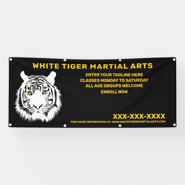 Personalisierte Kampfkunst des Weißen Tigers Banner (Horizontal)