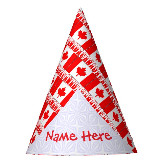 Personalisierte Kanada-Flagge Papier Partyhütchen (Vorderseite)