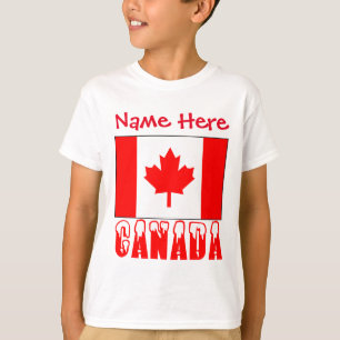 Personalisierte kanadische Flagge Heritage Jungen T-Shirt