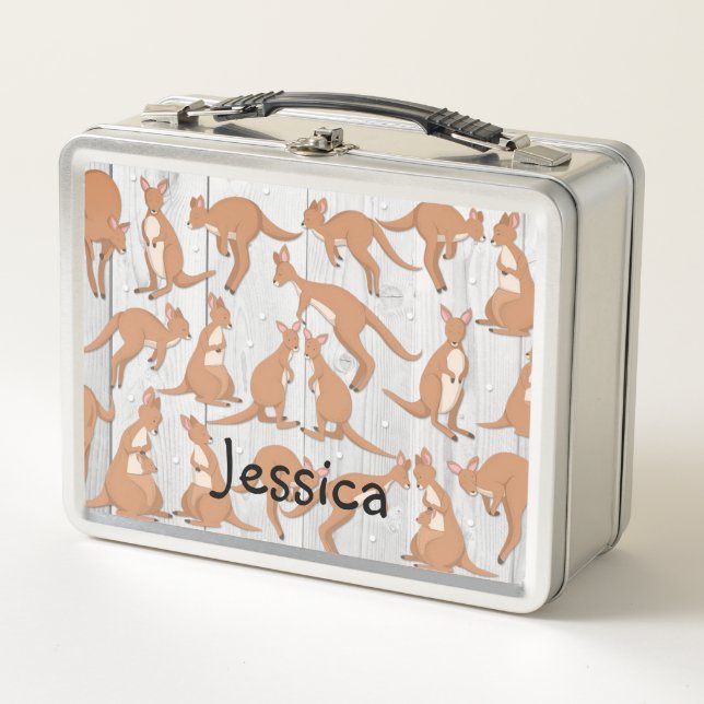 Personalisierte Kangaroo Metal Lunch Box (Vorderseite)