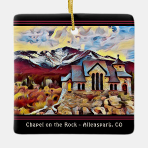 Personalisierte Kapelle am Rock Colorado Weihnacht Keramikornament
