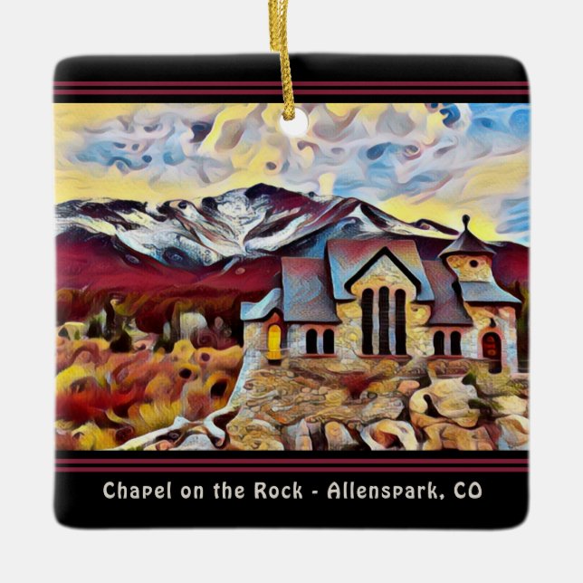 Personalisierte Kapelle am Rock Colorado Weihnacht Keramikornament (Vorderseite)