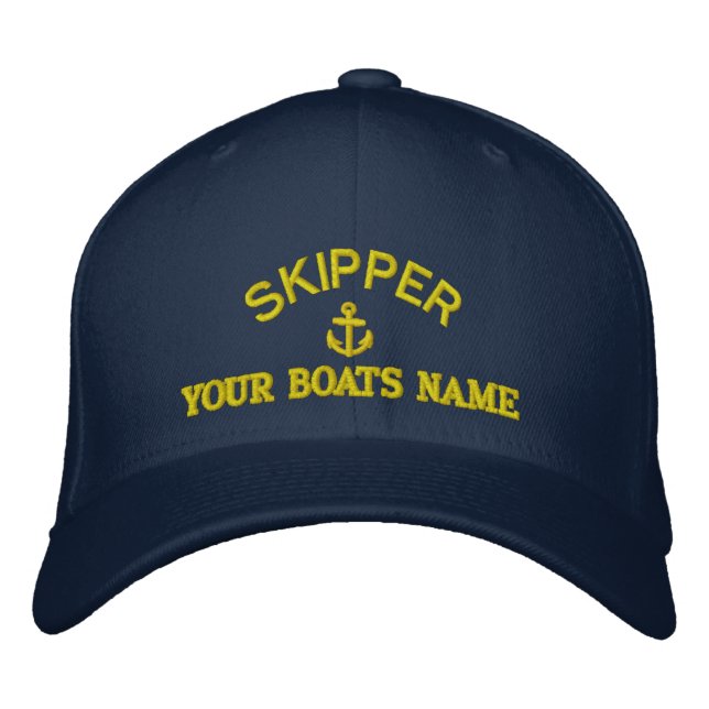 Personalisierte Kapitäne von Segelbooten Bestickte Kappe (Vorderseite)