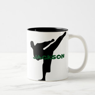 Personalisierte Karate-Tasse Zweifarbige Tasse