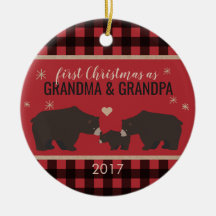 Personalisierte Karierte Großeltern-Ornament