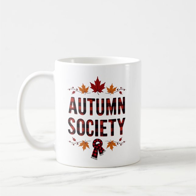 Personalisierte Karierte Schreiben der Herbstgesel Kaffeetasse (Links)