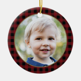 Personalisierte Karierte Weihnachtsfeier Keramik Keramik Ornament