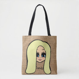 Personalisierte Karikatur Jute Print Tasche Blonde