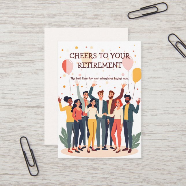 Personalisierte Karte - Abschiedskollegen (Vorderseite/Rückseite Beispiel)