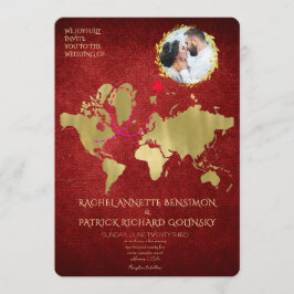 Personalisierte Karte der Liebesreise-Hochzeit