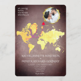 Personalisierte Karte der Liebesreise-Hochzeit