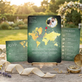 Personalisierte Karte der Liebesreise-Hochzeit
