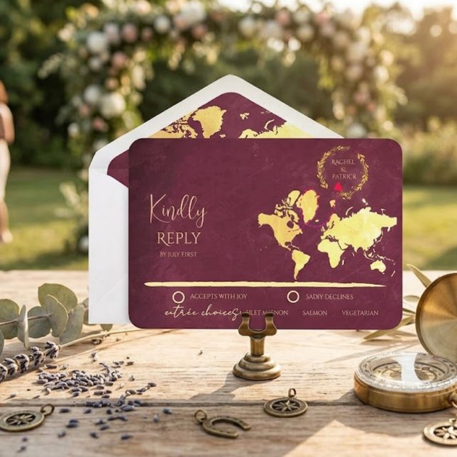 Personalisierte Karte der Liebesreise-Hochzeit (Von Creator hochgeladen)