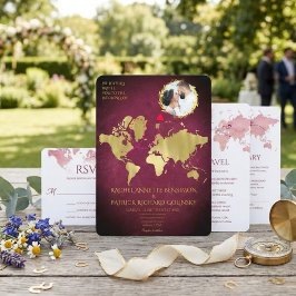 Personalisierte Karte der Liebesreise-Hochzeit
