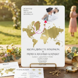 Personalisierte Karte der Liebesreise-Hochzeit