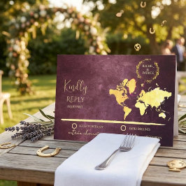 Personalisierte Karte der Liebesreise-Hochzeit