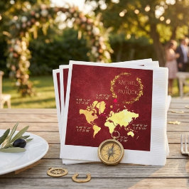 Personalisierte Karte der Liebesreise-Hochzeit Serviette