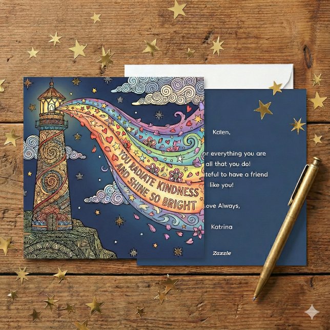 Personalisierte Karte 'Du strahlst Freundlichkeit  (Empower someone special with this, "You radiate kindness and shine so bright" personalized card! )