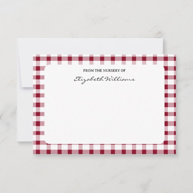 Personalisierte Karte für Gingham Border (Vorderseite)