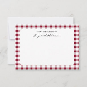 Personalisierte Karte für Gingham Border