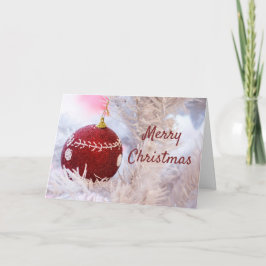 Personalisierte Karte für Weiße Bäume und Ornament