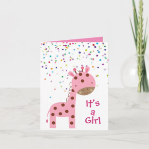 Personalisierte Karte 'It's a Girl' - Girlande mit