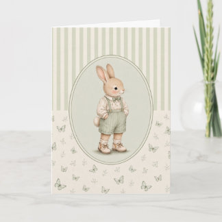Personalisierte Karte mit Pastell-Vintage-Hasenjun