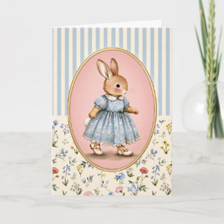 Personalisierte Karte mit Pastell-Vintage-Hasenmäd