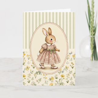 Personalisierte Karte mit Pastell-Vintage-Hasenmäd