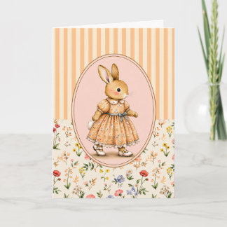 Personalisierte Karte mit Pastell-Vintage-Hasenmäd