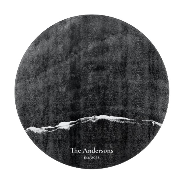 Personalisierte Karton aus schwarzem Marmor Schneidebrett (Vorderseite)