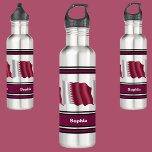 Personalisierte Katar-Fahne zurück in die Schule Edelstahlflasche<br><div class="desc">Personalisierte Katar-Fahne zurück zur Edelstahlflasche der Schule. Passen Sie es mit Ihrem Namen an,  um einen schicken,  gürteleigenen Look zu erhalten.</div>