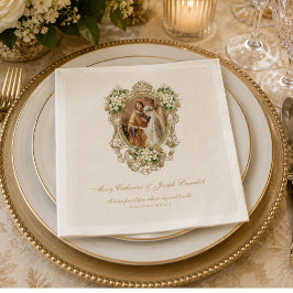 Personalisierte katholische Hochzeitsservietten mi Serviette