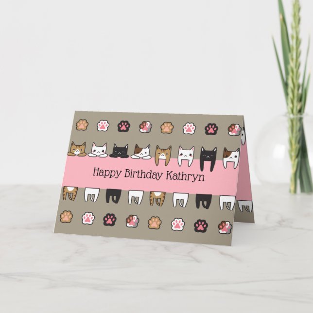 Personalisierte Kätzchen Karte (Vorderseite)