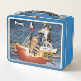 Personalisierte Katze / Kitten Pirates Metall Brotdose